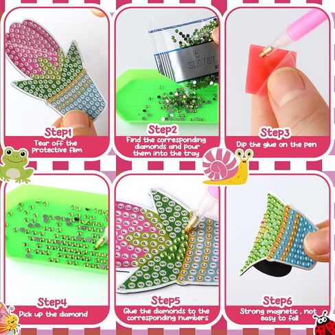 Saillong 20 Pcs Tulip Diamond Painting Magnets Spring Diamond Art Magnets Kits Refrigerator Magnetic Stickers for Fridge Home Adults DIY Crafts in Kuwait