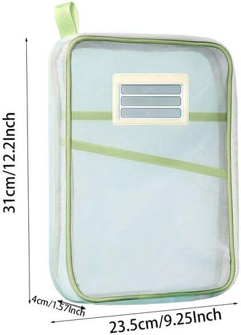 Nylon Document Bag with Zipper Light Transparent Mesh File Bag Pouch with Strap for Books A4 Documents Organizer (4, Pink&Purple&Green&Blue) in Saudi Arabia