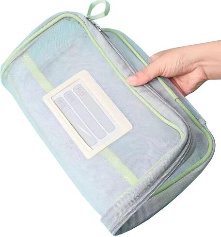 Nylon Document Bag with Zipper Light Transparent Mesh File Bag Pouch with Strap for Books A4 Documents Organizer (4, Pink&Purple&Green&Blue) in Saudi Arabia