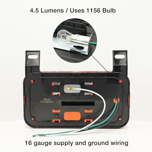 مصباح تثبيت على سطح Lumitronics RV - إيقاف/دوران/ذيل للمركبات الترفيهية، المقطورة، العربة، العجلة الخامسة، منزل متنقل (أسود) in Kuwait