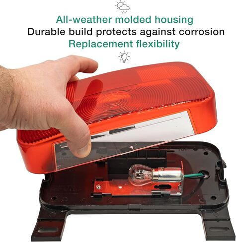 مصباح تثبيت على سطح Lumitronics RV - إيقاف/دوران/ذيل للمركبات الترفيهية، المقطورة، العربة، العجلة الخامسة، منزل متنقل (أسود) in Kuwait