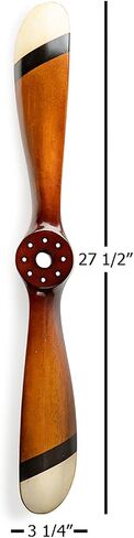 Authentic Models, Small Propeller, Vintage Wood Propeller, Black/Ivory with Honey Distressed Finish, Small in Kuwait