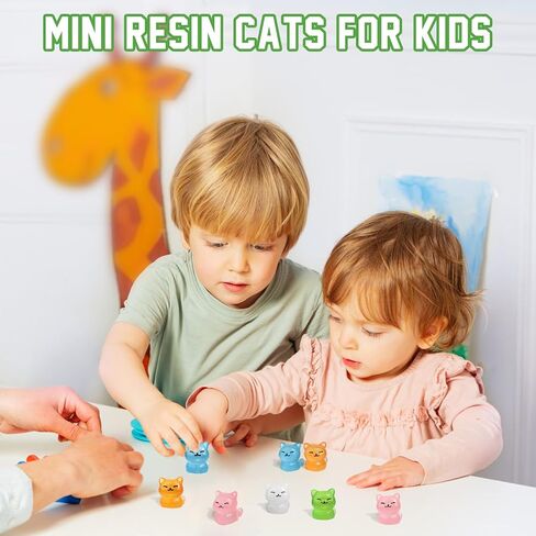 24 PCS Mini Resin Cats, Luminous Miniature Cat Figurines, Tiny Animals Glow in The Dark for Dollhouse, Aquarium, Cake Decorations, Fairy Garden Landscape, DIY Crafts in Saudi Arabia