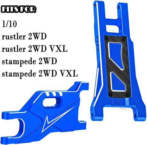 ترقيات RC جزء من الألومنيوم الأمامي والخلفي أذرع لـ 1/10 Rustler 2WD (VXL) ، Stampede 2WD (VXL) ، RC Alloy Arms W/Tie Bar Hops Up ، Navy Blue in Kuwait