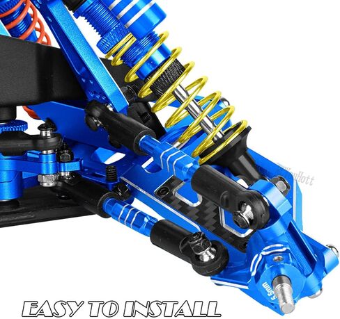 ترقيات RC جزء من الألومنيوم الأمامي والخلفي أذرع لـ 1/10 Rustler 2WD (VXL) ، Stampede 2WD (VXL) ، RC Alloy Arms W/Tie Bar Hops Up ، Navy Blue in Kuwait