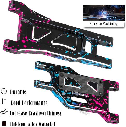 RC Upgrades Part Aluminum Front&Rear A Arms for 1/10 Rustler 2WD (VXL),Stampede 2WD (VXL),RC Alloy Suspension Arms w/Tie Bar Hops Up,Navy Blue in Saudi Arabia