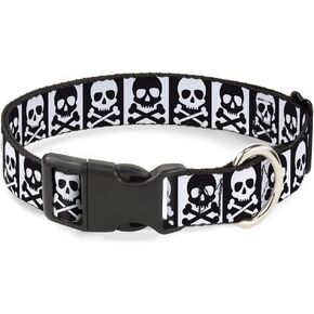 مشبك الأسفل 15-26 "جمجمة و Cross Clocks Black/White White/Black Plastic Clip Clip ، كبير
