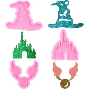 القلعة راتنجات الإيبوكسي صب قوالب لصنع DIY القلادة القلعة كريستال الايبوكسي مركبة الزخرفة Cupcake Cupcake Topper من 3