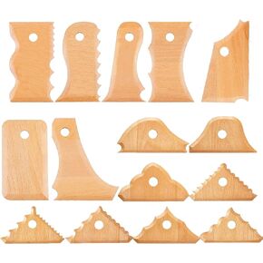 15 PCS Pottery Ribs أدوات الفخار الأدوات الفخارية تشمل المشكلات المشكلات 7 أجهزة كمبيوتر كبيرة حجم الفخار أدوات تشكيل الفخار أدوات تقليص الفخار و 8 أجزاء من الأضلاع الفخارية الخشبية