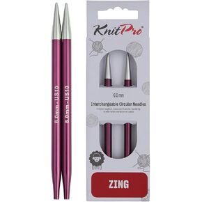 Knitpro Zing الإبر الدائرية القابلة للتبديل 4 "(10 سم) | الحجم الأمريكي 3 (3.25 مم)