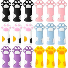 18pcs Cat Paw Steppers Edele Edele ، حماة حاكمة لطيفة حماة نقطة الإبرة Stitch سدادة ملحقات الإبرة الملونة ، سدادات إبرة Cat Paw لخطية المنزل لوازم الحياكة