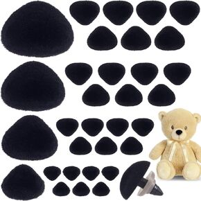 Deozu 32 Pcs Safety Noses with Washers, Plastic Safety Eyes and Noses for Crocheting, Flocking Noses Stuffed for Amigurumi, Crochet Animals (Black+Pink, 11/15/17/18mm)
