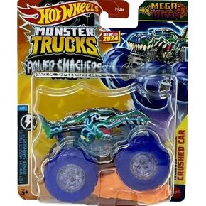 Hot Wheels Monster Trucks Mega-Wrex 2024, Power Smashers, Includes Crushed Car
