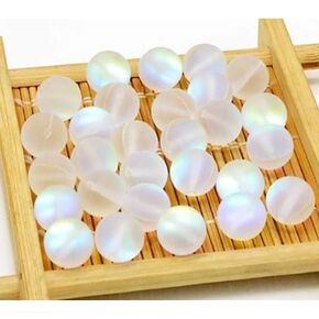 100pcs حبات الزجاج الكريستال غير اللامع ، حبات حجر القمر ، حبات حورية حورية البحر الرائعة لصنع المجوهرات وصنع المجوهر