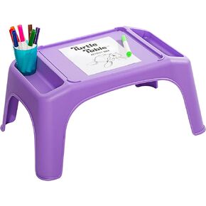 طاولة Turtle Turtle Table Kids مرنة مرنة Seating Lap Desk Rack مع تخزين للوجبات الخفيفة واللعب والفصول الدراسية والأنشطة الحسية - Sky Blue - No. 20113