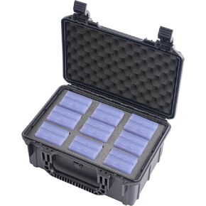 Graded Card Storage Box, Slab Case Compatible with PSA CGC BGS SGC Slabs, Holds 90 Graded Cards （Model A, Classic Black）