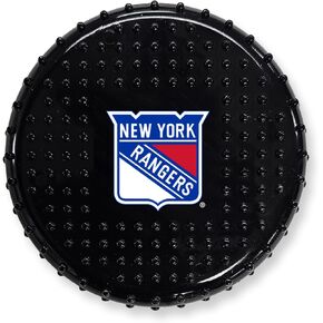 الحيوانات الأليفة الأولى NHL NY Rangers Hard-Nylon بنكهة لحم الخنزير المقدد بنكهة الهوكي Puck مضغ ، لعبة غير قابلة للتدمير ، لعبة Cat Chewy ، Tug ، لعبة الجمع ، لعبة متعة رياضية للكلاب