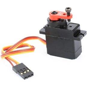 RCAWD 1.2 kg Higher Torque Micro Metal Gear Servo Set & Servo Arm for ARRMA Mojave Typhon Granite Grom & Losi NASCAR Upgrades for Spektrum #SPMSSX110 Red