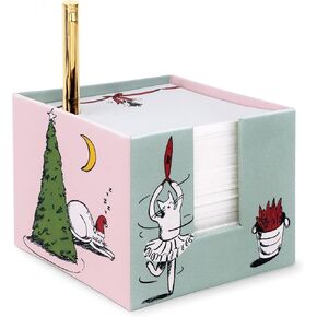 Kate Spade New York Note Cube مع 400 ورقة فارغة وقلم حبر أسود ، حامل ورق لطيف للمكتب ، حفلة العطلات