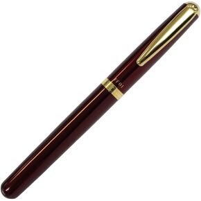 オート Ohto FF01 Gold Parts Model Pen Pen ، Schmidt Iridium Gilded NIB ، برميل الألومنيوم مع النحاس المطلي بالذهب ، النهاية الأسود ، يتضمن خراطيش حبر أسود FCR-6 ، FF01-GBK