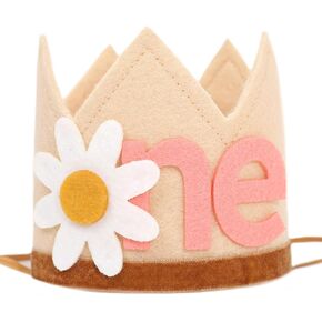 Boho Daisy 1st Birthday Crown Hat - Groovy Crown for Baby Girls First Birthday, Daisy Theme Party Supplies, Summer Party Decoration