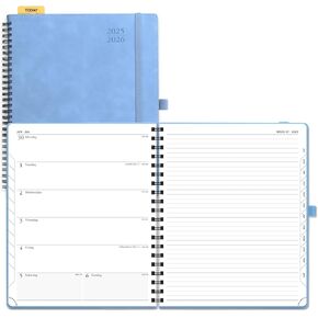Poprun Planner 2025-2026 دفتر ملاحظات أسبوعي (متوسط ​​8.5'x 6.5 '') ، التقويم الأكاديمي (يوليو 25 - يونيو 26) مع علامات تبويب شهرية ، غطاء ناعم دوامة ، جيب داخلي ، 100 GSM - أسود - أسود in Kuwait