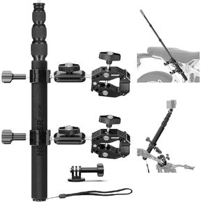 NEEWER Action Camera Pole Mount with Two 360° Ball Heads 1/4" Screw Action Camera Adapter, Holder Clamp for Motorcycle Bike Handlebar, Compatible with GoPro Hero13 12 11 10 9 Max360 Insta360 DJI Osmo