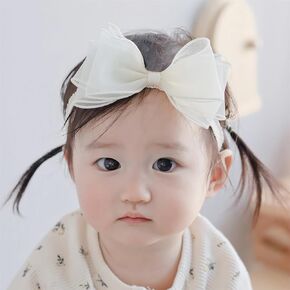 2Pcs Lace Baby Girls Headband Soft Embroidery Lace Baby Girls Elastic Handmade Wide Wrap Hair Band for Kids Toddler Newborn Infant Birthday Party Photography Hair Accessory