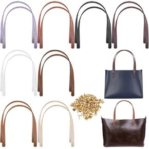 16 PCS 8 Colors 23.3 "أحزمة محفظة جلدية ، وأشرطة محفظة جلدية بو مع المسامير ، والتصميم على شكل حرف U ، ومقابض محفظة لصنع الحقائب ، وصياغة وصنع حقيبة صنع الأكياس