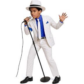 Kids Dance Star Costume Boys 80s 90s Pop Star Stage Outfits Halloween Party Dress Up