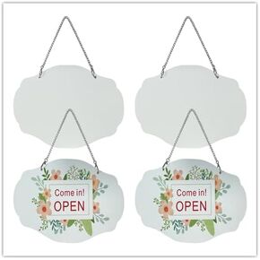 Soofmation Door Hanger Blanks 4 Pack Swice Door Help Board Sign and Wall Window Garden Hanging Whools Double Sids