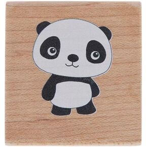 Panda Bear Wood and Rubber Stamp - 1.5 x 1.5 Inches