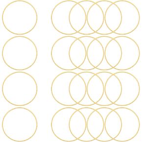 UXCELL 50 PCS Round Compring Hoop ، 20mm Open Open Hoop Hoop Rings Rings Finding Hoop for Jewelry Making DIY Carring Necklace ، و Gold Tone