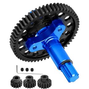 القابض المعدني ترس التروس المعدني 57T (32dp) مع 15T/16T/17T PINIONS GEAR SET PRODREDS Part for 1/10 4x4 Granite/Senton/Big Rock/Vorteks 3S Mega550 ، Kraton/Outcast 4S ، 1/8 Typhon 3S ، Navy Blue.