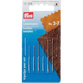 Prym Leather, 3-7, 6 pc Hand Needles, 6 Piece, Silver