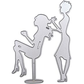 Hairdresser Doing Hair Dies Cut for Card Making Metal Embossing Cutting Dies Stencil Template Mould for DIY Craft Scrapbooking Photo Album Decoration Card Making Accessories Die-Cutting and Embossing