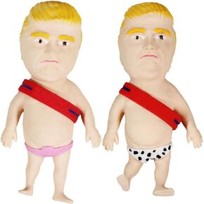 zonzxcv 2 PCS Donald Sand Filled Squishy Fidget Toys Squishy Toys Stress Relief Toy Doll Merchandise Ball（Swimming Trunks are Random in Color） (A)