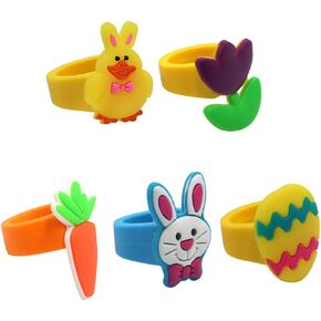 BinaryABC Easter Kids Play Rings Childrens Toys Children's Rings,Easter Party Favors,Easter Party Gifts Supplies,10Pcs