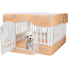 PJYuCien Dog Playpen Bottom Pad and Cover Fits for 36 Inch 4 Panels Exercise Pet Pen, Orange