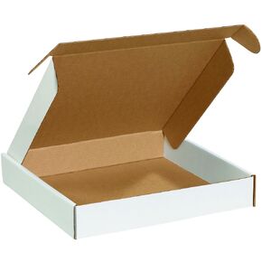 Boxes Fast BFMFL20204 Deluxe Literature Cardboard Mailers, 20 x 20 x 4 Inches, Corrugated Die-Cut Shipping Boxes, Large White Mailing Boxes (Pack of 25)