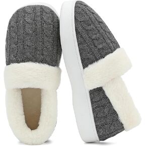 UBFEN Womens Fuzzy House Slippers Warm Bedroom Shoes with Faux Fur Lining Non Slip Memory Foam Slippers for ladies Indoor and Outdoor in Kuwait