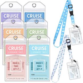 2 Pack Cruise Ship Lanyards for Cruise Ship Cards, Cruise Lanyards with Waterproof Id Holder for Cruise Essentials 2025 Must Haves