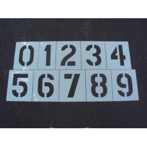 12 "رقم Stencil Staking Kit - 12 بوصة - 60 مل - (1/16 بوصة سميكة) أرقام خط الوضع أوسع.