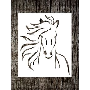شعار الحصان stencil 5x6 في الفنون والحرف المادية قصاصات الكتب لرسوم البخاخة الرسم والمزيد من الاستنسل القابل لإعادة الاستخدام