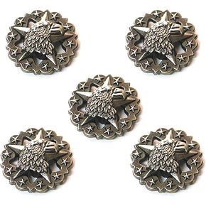 5 PCS Personalipe Eagle Buckle Stars Hollow Out Engraving Conchos Cashings Cashings Back Back Bungh Manual DIY إكسسوارات الديكور الجلدية (الفضة العتيقة) ...