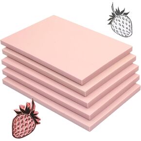 Rubber Stamp Carving Blocks 4"x6" Pink Rubber Carving Blocks Soft Linoleum Blocks for Stamp Maker Printmaking Supplies (10 Pack-4x6Inch)