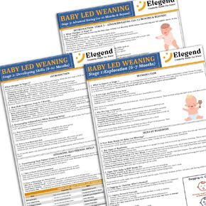 Elegend Baby LED LED CHART - كل كتاب واحد في كتاب واحد LED LED LED FOR BABY 6-12 شهرًا ، كيفية دمج الأطعمة ، وأحجام الأجزاء الرئيسية ، وتحديد الحساسية ، والكتابة والاختناق ، ونصائح السلامة BLW ، والتغلب على التحديات الشائعة ...