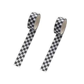 2pcs أسود أبيض تزيين شريط washi المدمجة المدمجة نمط ورقة ورقة DIY الفنون المقاومة تتلاشى أبيض وأبيض washi الشريط والحرفي الفنون والحرفية