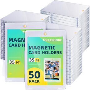 50 PCS حاملات بطاقات مغناطيسية لمسة واحدة حامل بطاقة لبطاقات التداول ، حماية UV حامي البطاقات Acrylic Card