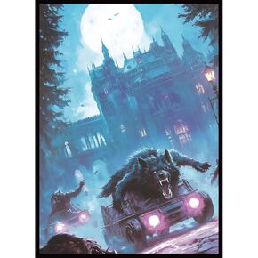 Gothic Moon Card Sleeves - 100pcs Werewolf Transformation Art, Non-Glare Matte Finish Protectors for Trading Cards (Lunar Fury)